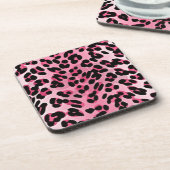 RAB Rockabilly Pink Cheetah Print Untersetzer (Linke Seite)