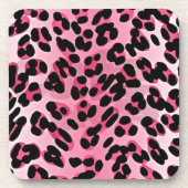 RAB Rockabilly Pink Cheetah Print Untersetzer (Vorderseite)