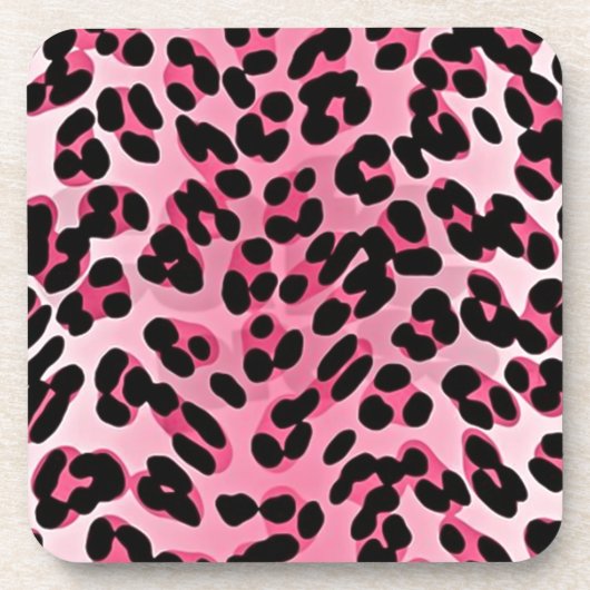 RAB Rockabilly Pink Cheetah Print Untersetzer (Vorderseite)