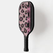 RAB Rockabilly Pink Leopard Print Ribbon Bow Pickleball Schläger (Links)