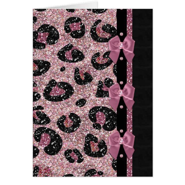 RAB Rockabilly Pink Leopard Print Ribbon Bows (Vorne)