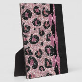 RAB Rockabilly Pink Leopard Print Ribbon Bows Fotoplatte (Seite)