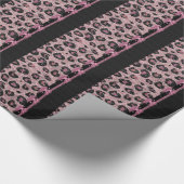 RAB Rockabilly Pink Leopard Print Ribbon Bows Geschenkpapier (Ecke)