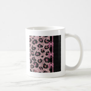 RAB Rockabilly Pink Leopard Print Ribbon Bows Kaffeetasse