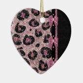 RAB Rockabilly Pink Leopard Print Ribbon Bows Keramik Ornament (Rechts)