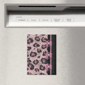 RAB Rockabilly Pink Leopard Print Ribbon Bows Magnet (In Situ (Geschirrspüler))