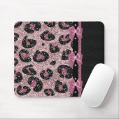 RAB Rockabilly Pink Leopard Print Ribbon Bows Mousepad (Mit Mouse)
