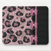 RAB Rockabilly Pink Leopard Print Ribbon Bows Mousepad (Vorne)