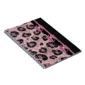RAB Rockabilly Pink Leopard Print Ribbon Bows Notizblock (Rechte Seite)