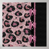 RAB Rockabilly Pink Leopard Print Ribbon Bows Poster (Vorne)