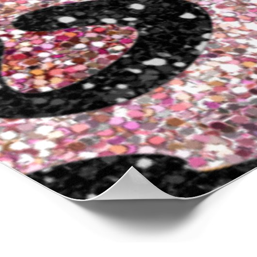 RAB Rockabilly Pink Leopard Print Ribbon Bows Poster (Ecke)