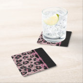 RAB Rockabilly Pink Leopard Print Ribbon Bows Rechteckiger Pappuntersetzer (Vor Ort)