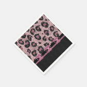 RAB Rockabilly Pink Leopard Print Ribbon Bows Serviette (Ecke)