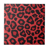 RAB Rockabilly Red Black Leopard Print Tile Fliese (Vorderseite)