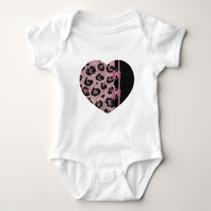 RAB Rockabilly Rosa Leopardenprint-Bandbögen Baby Strampler