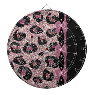 RAB Rockabilly Rosa Leopardenprint-Bandbögen Dartscheibe