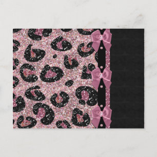 RAB Rockabilly Rosa Leopardenprint-Bandbögen Postkarte