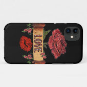 RAB Rockabilly-Rose, Liebe & Lipstick Case-Mate iPhone Hülle (Rückseite (Horizontal))