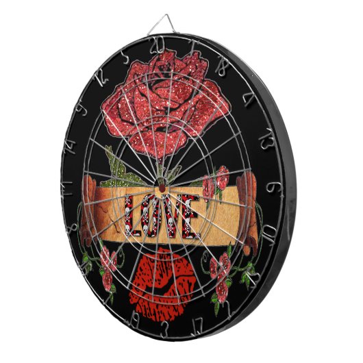 RAB Rockabilly-Rose, Liebe & Lipstick Dartscheibe (Vorderseite rechts)