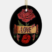 RAB Rockabilly-Rose, Liebe & Lipstick Keramik Ornament (Rechts)