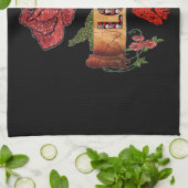 RAB Rockabilly-Rose, Liebe & Lipstick Küchentuch (Gefaltet)