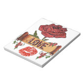 RAB Rockabilly-Rose, Liebe & Lipstick Notizblock (Rotiert)