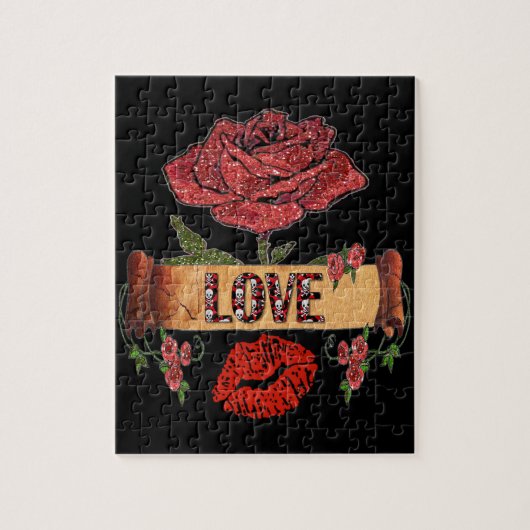 RAB Rockabilly-Rose, Liebe & Lipstick Puzzle (Vertikal)