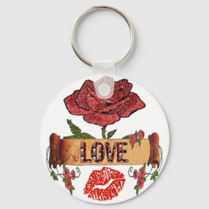 RAB Rockabilly Rosen, Liebe & Lippenstift Schlüsselanhänger