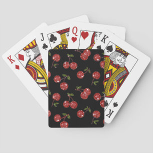 RAB Rockabilly Sehr Kirschen Kirschen Auf Schwarz Spielkarten