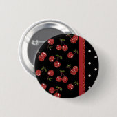 RAB Rockabilly Sehr Kirschen Schwarz Button (Vorne & Hinten)
