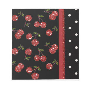 RAB Rockabilly Sehr Kirschen Schwarz Notizblock