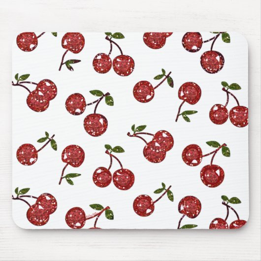 RAB Rockabilly sehr Kirschkerzen auf Weiß Mousepad (Vorne)