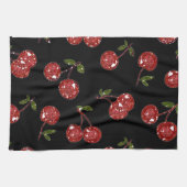 RAB Rockabilly sehr Kirschkirschen auf schwarz Handtuch (Horizontal)
