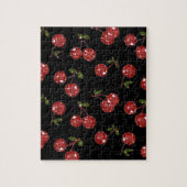 RAB Rockabilly sehr Kirschkirschen auf schwarz Puzzle (Vertikal)