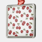 RAB Rockabilly, sehr Kirschkirschen auf Weiß Ornament Aus Metall (Links)