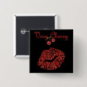 RAB Rockabilly sehr Kirschkuss Button (Vorne & Hinten)