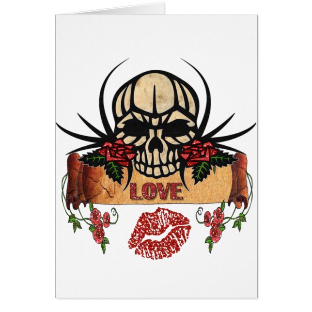 RAB Rockabilly Skull Rose Liebe Lipstick (Vorne)