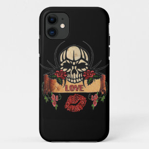 RAB Rockabilly Skull Rose Liebe Lipstick Case-Mate iPhone Hülle