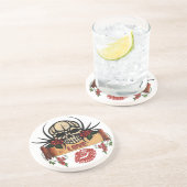 RAB Rockabilly Skull Rose Liebe Lipstick Getränkeuntersetzer (Seite)