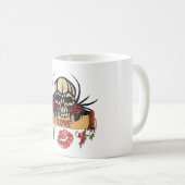 RAB Rockabilly Skull Rose Liebe Lipstick Kaffeetasse (VorderseiteRechts)