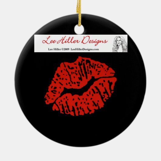 RAB Rockabilly Skull Rose Liebe Lipstick Keramik Ornament (Hinten)