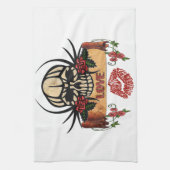 RAB Rockabilly Skull Rose Liebe Lipstick Küchentuch (Vertikal)