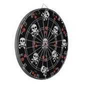 RAB Rockabilly Skulls and Cherries on Black Dartscheibe (Vorderseite Links)