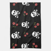 RAB Rockabilly Skulls and Cherries on Black Handtuch (Vertikal)