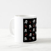 RAB Rockabilly Skulls and Cherries on Black Kaffeetasse (Vorderseite Links)