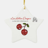 RAB Rockabilly Skulls and Cherries on Black Keramik Ornament (Hinten)