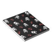 RAB Rockabilly Skulls and Cherries on Black Notizblock (angewinkelt)