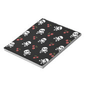 RAB Rockabilly Skulls and Cherries on Black Notizblock (Rotiert)