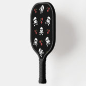 RAB Rockabilly Skulls and Cherries on Black Pickleball Schläger (Links)