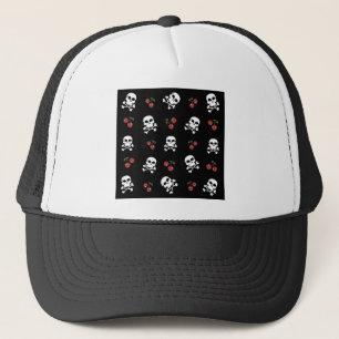 RAB Rockabilly Skulls and Cherries on Black Truckerkappe